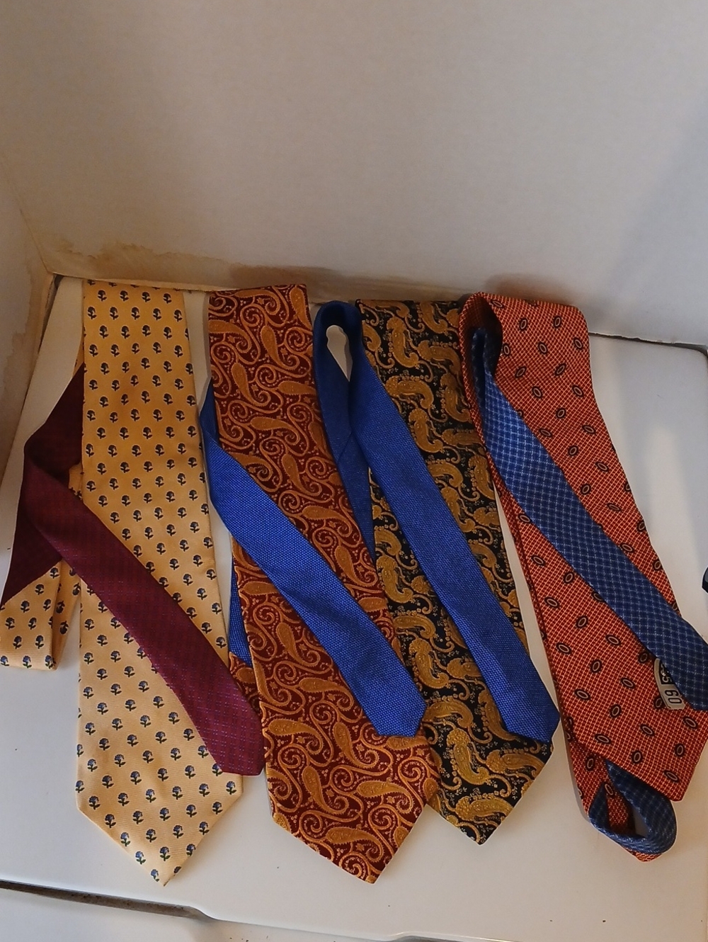 4 Tommy Hilfiger Vtg 90s Silk Usa Tie Set in Blue, Yellow, Red, Burgundy